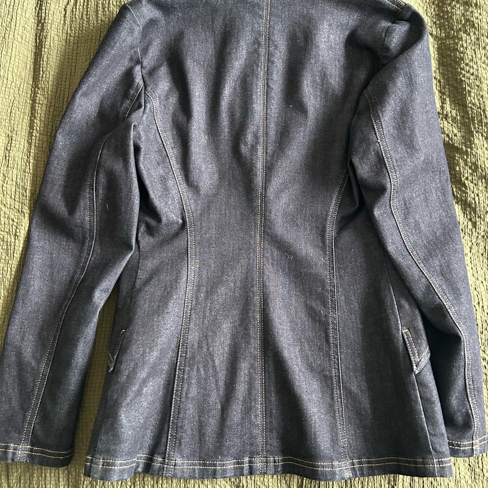 Blue Denim White House Black Market Editor Spandex Blazer - Picture 7 of 7